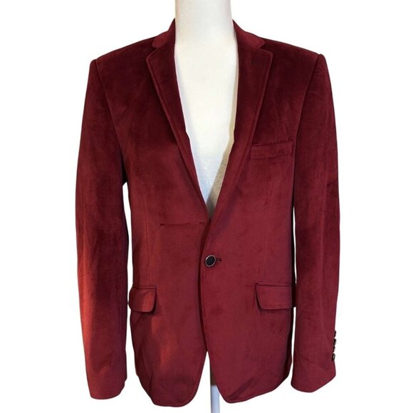 Mens Roberto Paulo Ralph Lauren Burgundy Cotton Velvet Blazer Sport Coat - 48 - Picture 1 of 12